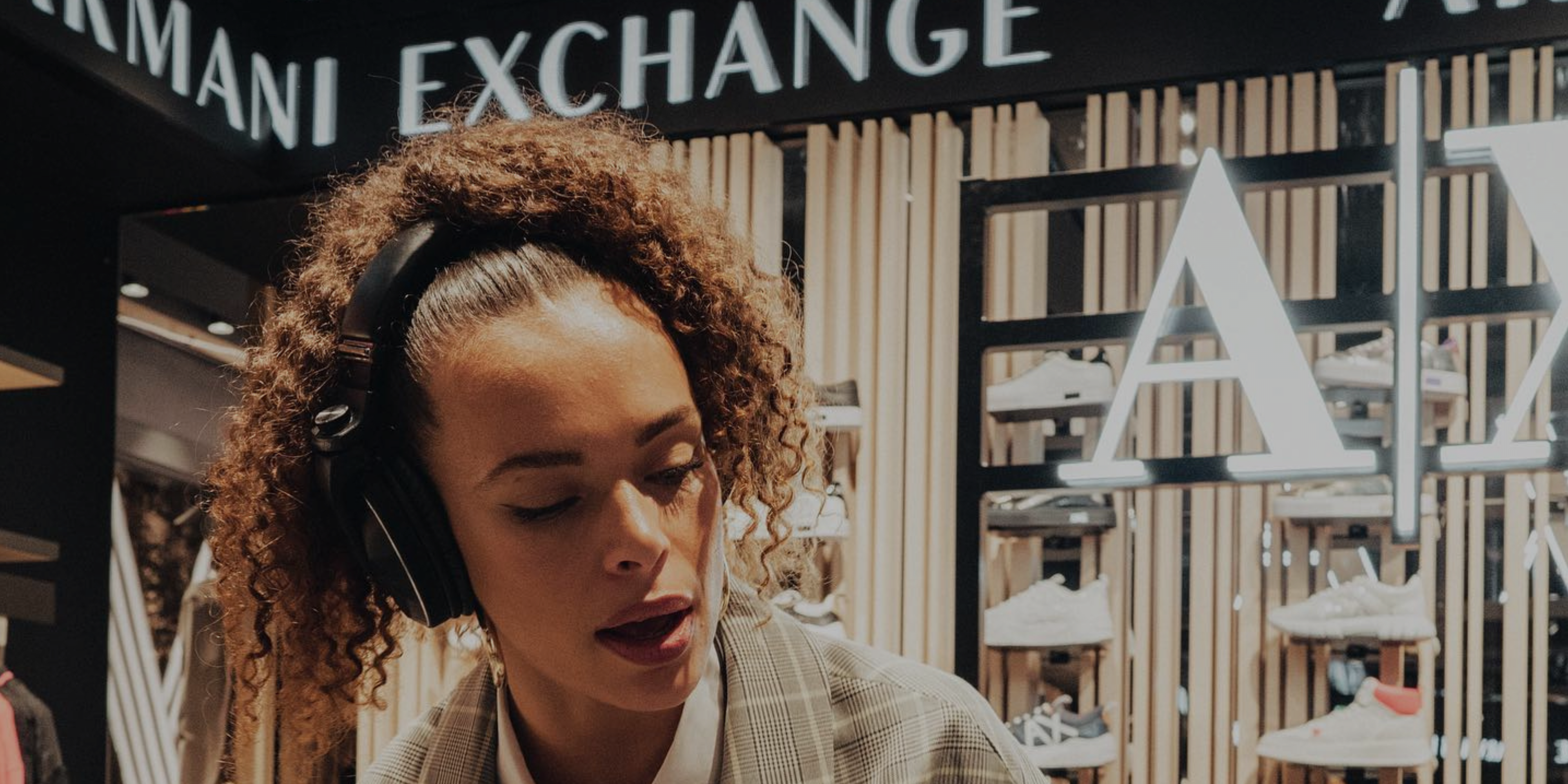 DJ playing in Armani Exchange store