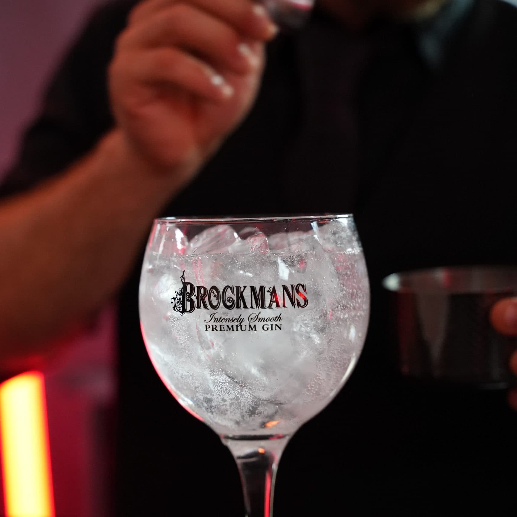 Brockmans branded gin glass