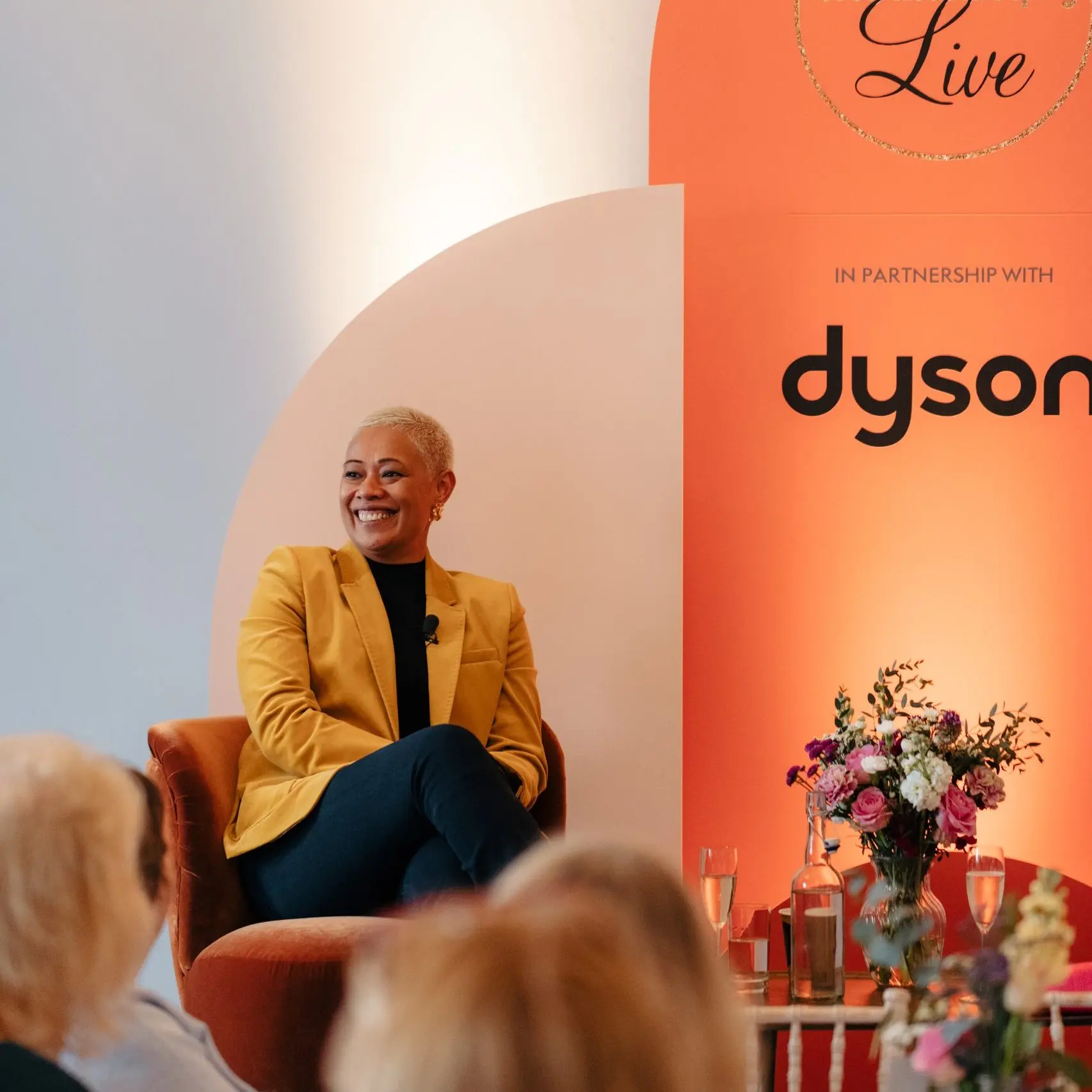 Monica Galetti sat on stage