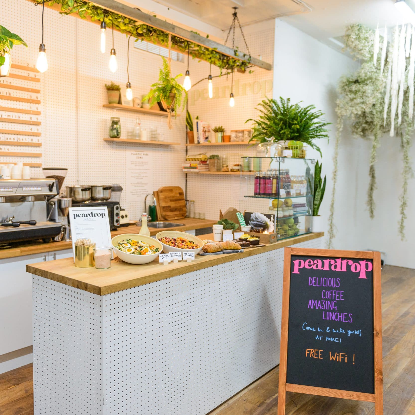 White cafe interior