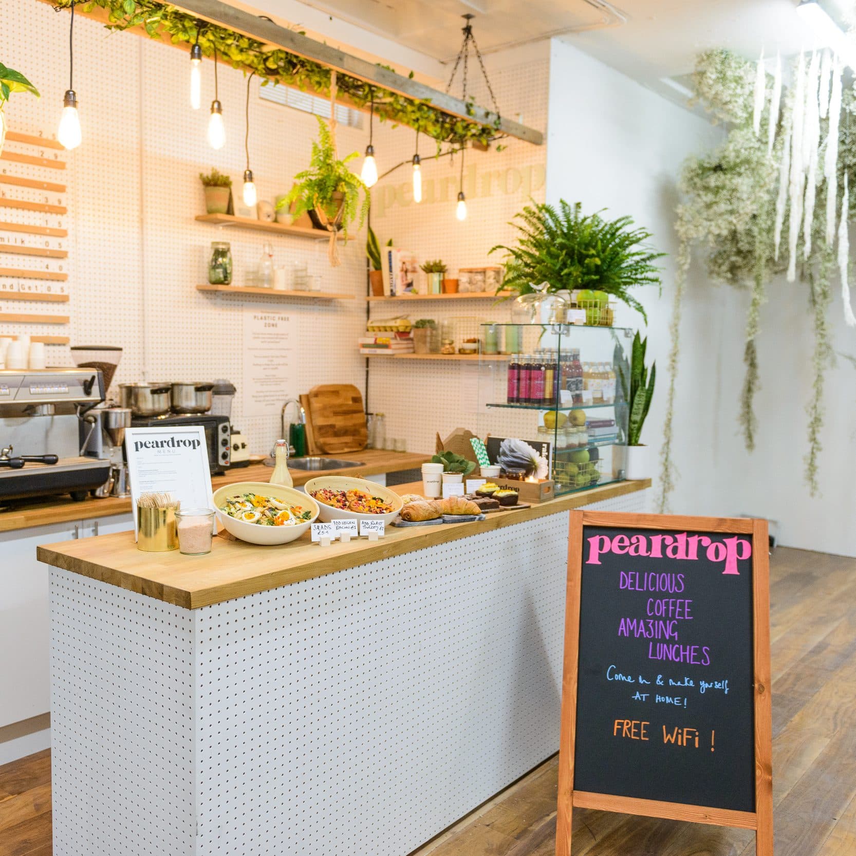 Interior of Peardrop cafe pop up