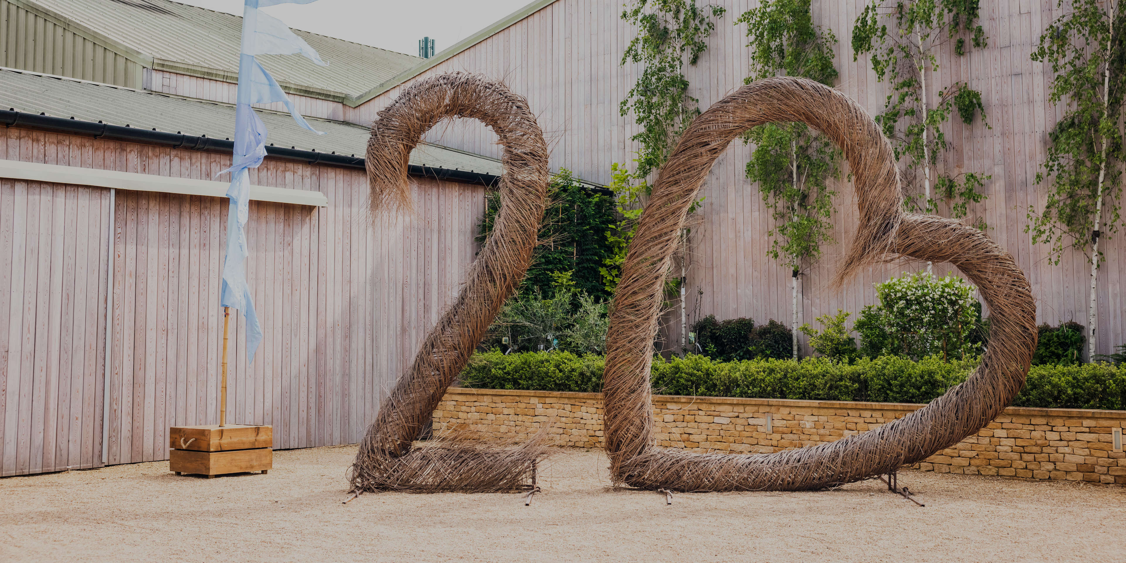 Large wicker sculpture of the number 20