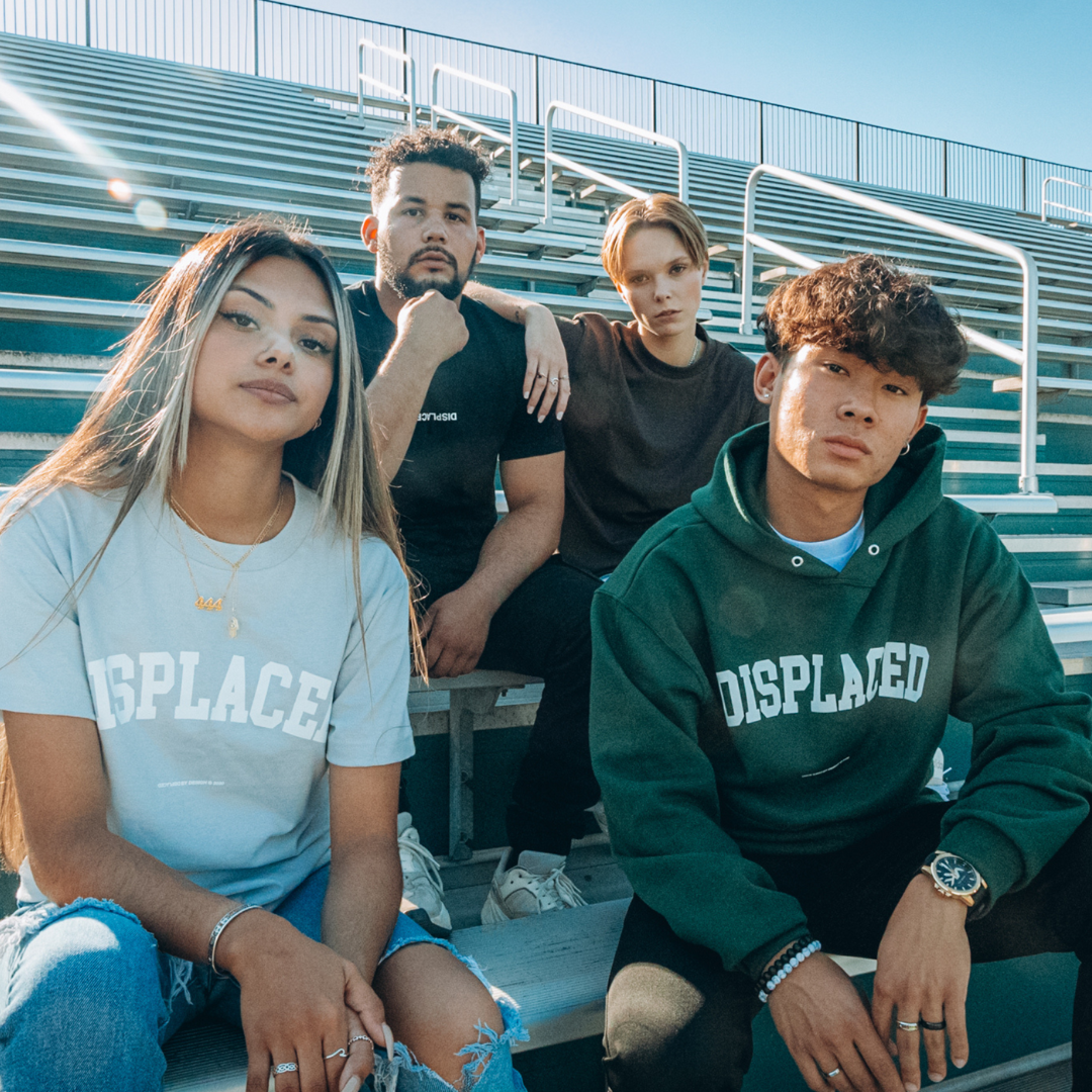 Group wearing college fashion